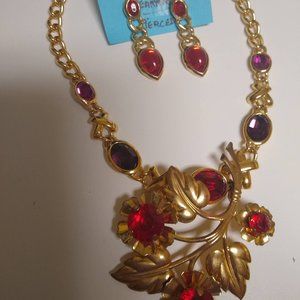 Valentine RED designer original necklace and earrings Claudia Myers Designs